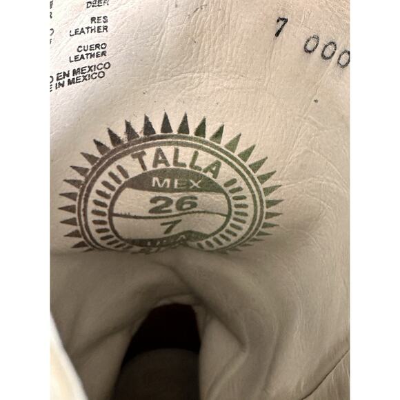 Cuadra‎ Deer Skin Ivory Western Boots Pointed Toe Unisex Men Sz 7 Women 9 - Picture 12 of 16